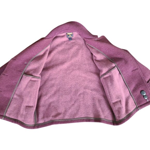 Woolrich Women's Peacoat Size Medium Double-Breasted Purple Wool Blend - Picture 5 of 13